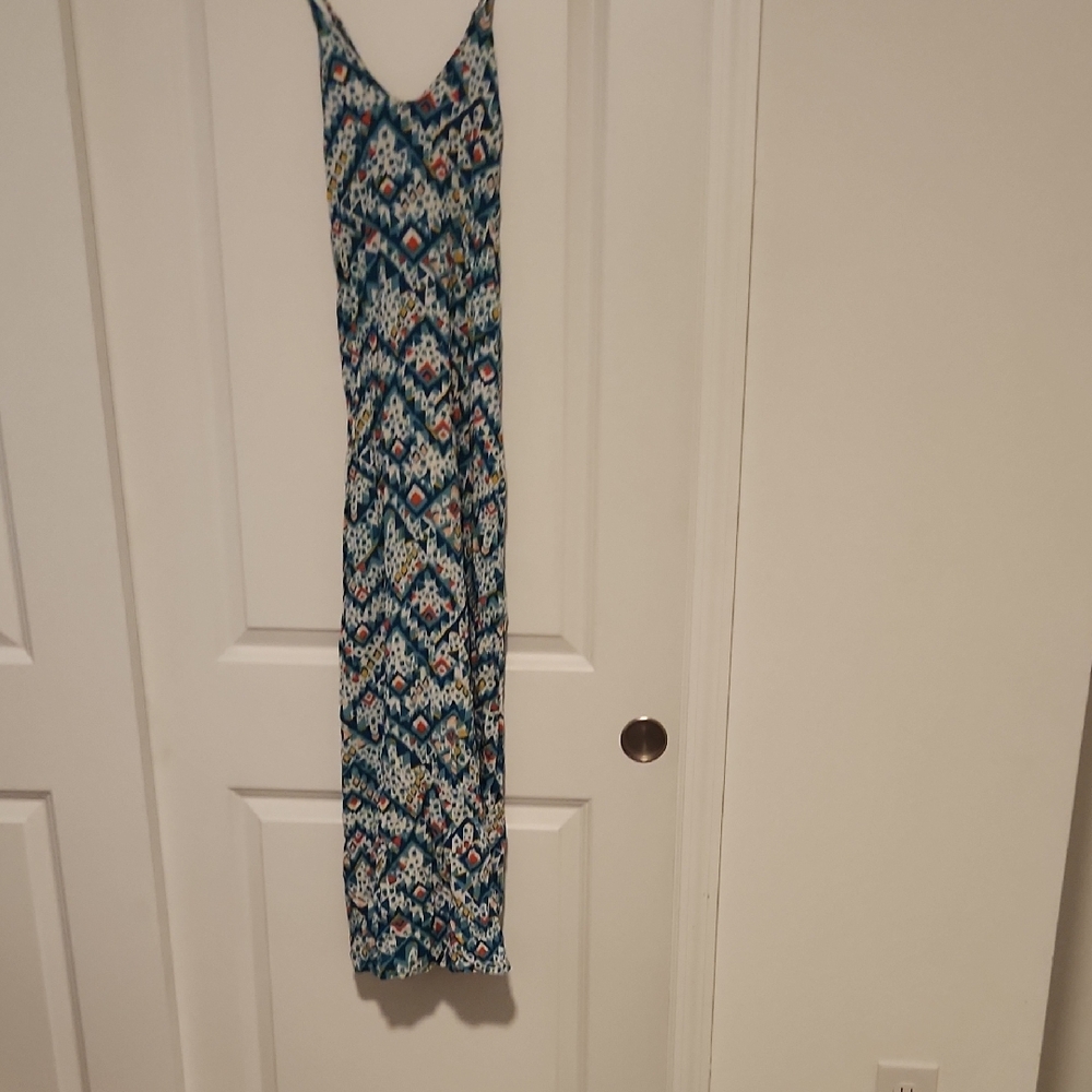 Blue Patterned Maxi Dress